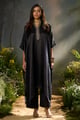 Black Silk Kaftaan Co-Ord Set Black color