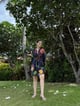 Mira Dress in Sorrento Bloom Print (Endless Blue) Blue color