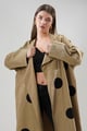 Black Polka Dot Coat Khaki/Black color