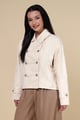 Cotton Jacket with Gold Buttons Beige color