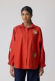 Gemma Applique Shirt Burnt Orange color