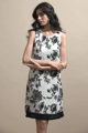 Contrast Cutout Embroidered Dress Natural color