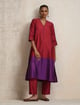 Silk Kurta Set Red color