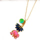 Elephant Lotus Pendant Pink/Green/Blue/Gold color