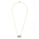 Evil Eye Enamel Neck Chain - Turquoise Gold Gold color