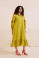 Shamya Dress Lime Green color
