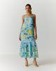 Blue Sapphire Spagetti Frill Dress Blue color