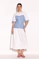 Marrakech Midi Dress Blue/White color