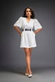 Playsuit Comes with Metallic Belt White color