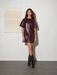Louise Mini Dress Burgundy color