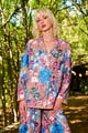 Floral Embroidered Blazer Multicolor color