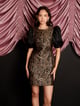 Cherie Leopard Jacquard Mini Dress Brown color