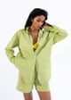 Linen Oversized Shirt Parrot Green color