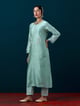 All Over Motifs Yoke Kurta Dull Blue color