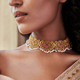 Lotus Lace Choker Necklace Pink/Gold color