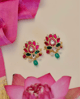 A Lotus Earrings Red/Green color