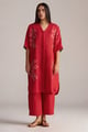 High Risk Red Linen Co-Ord Set Red color