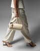 Barrel Bag Pebbled Beige color