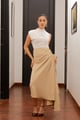 Roule Skirt Tan color