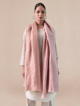 Wool Reversible Zari Stole Pink Pink color