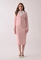 Tweed Pearl Trim Jacket Pink color