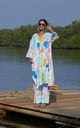Alba Kaftan in Multi Camo White/Blue/Pink color