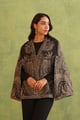 Charcoal Black Paisley Open Cape Black color