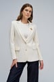 Wool Blazer with Brooch Detail Light Beige color