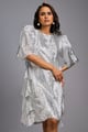 Silver Shimmer Knee-Length Dress with Round Neckline Silver color