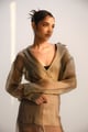 Sheer Organza Shirt | Beige Beige color