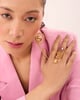 Rose Gemstone Ring Gold color
