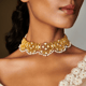 Lotus Lace Choker Necklace White/Gold color