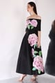 Black Nyra + Printed Wrap Black/Lavender color