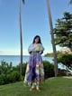 Nirvana Dress in Coastal Serenade Print Blue/Green color