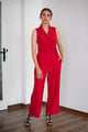 Audrey Jumpsuit Red color