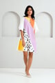 Multi Brooklyn - Spotted Tiger Short Dress White/Orange color