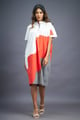 Shift Dress White/Orange color