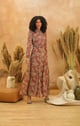 Floret Long Dress Red color