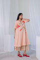 Blush Peach Orchids Kurta Set Peach color