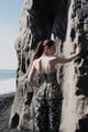 Embroidered Sleeveless Top Black/Silver color