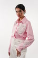 Princess Pink Pearl Embroidered Shirt Princess Pink color