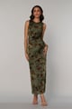 Claudia Draped Dress Green color