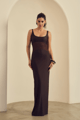 Praline Maxi Dress Brown color
