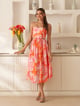 Orange Olive Midi Dress Orange color