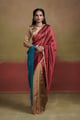 Sahiba with Blouse Fabric Red/Beige/Blue color