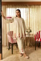Ivory Petal Applique Kurta Set Ivory color
