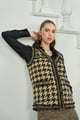 Herringbone Sleeveless Jacket Gold/Black color