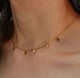 Rainbow Rhinestone Necklace, Sara Gold color