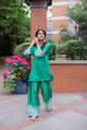 Emerald Green Embroidered Farshi Salwar Set Green color