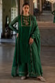 Doris Anarkali Set Green color